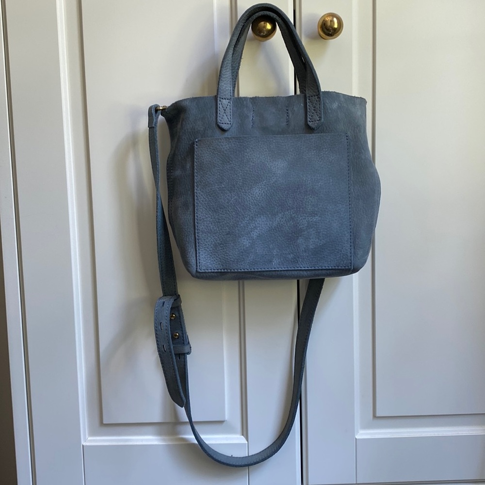 Madewell small transport crossbody in denim blue nubuck
